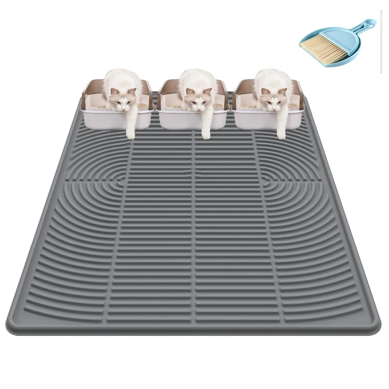 Kabeyoe Tapis de Litière en Silicone — Très Grand 119 x 89 cm, Imperméable, Anti-Dérapant, Nettoyage Facile