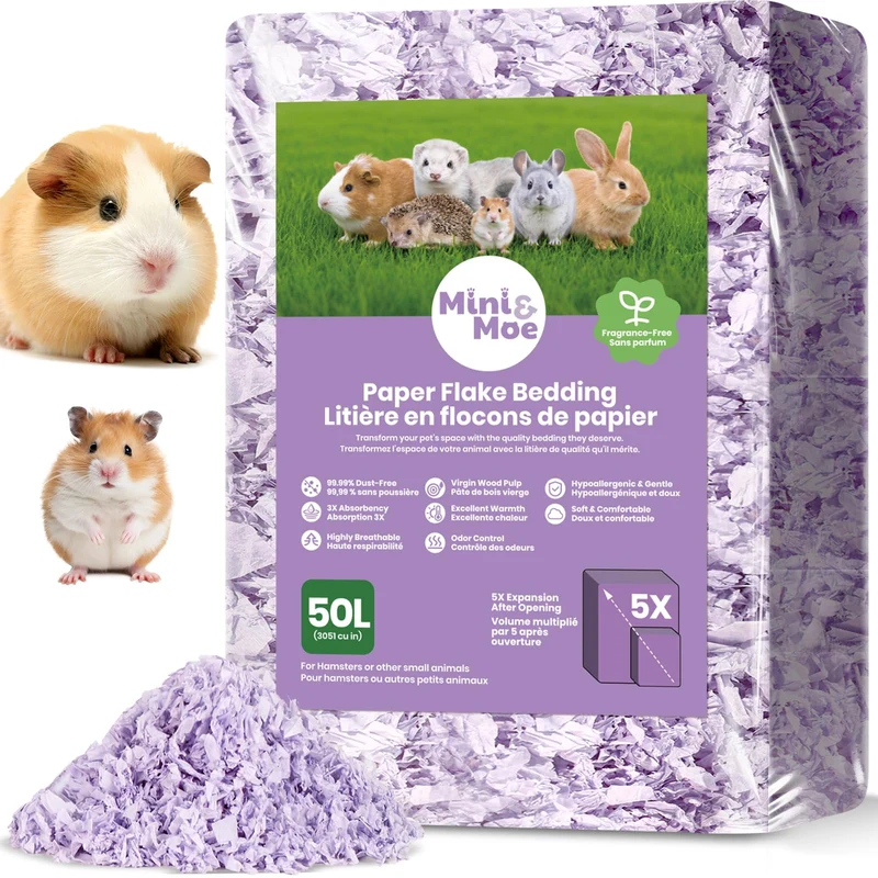 mini&moe Litière 50L pour petits animaux – Sans poussière, sans odeur et naturelle