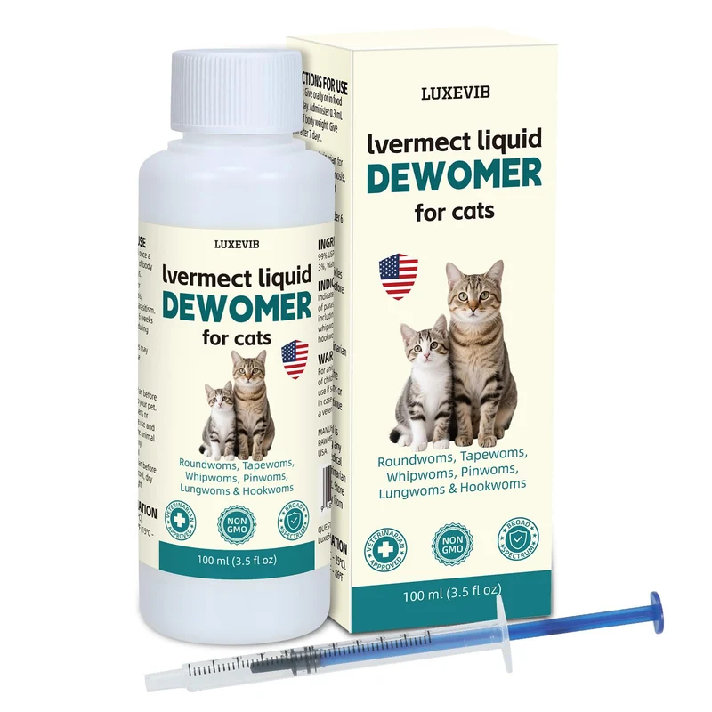 LuxeVib Vermifuge Liquide pour Chats – Nettoyage Digestif Large Spectre et Équilibre Intestinal