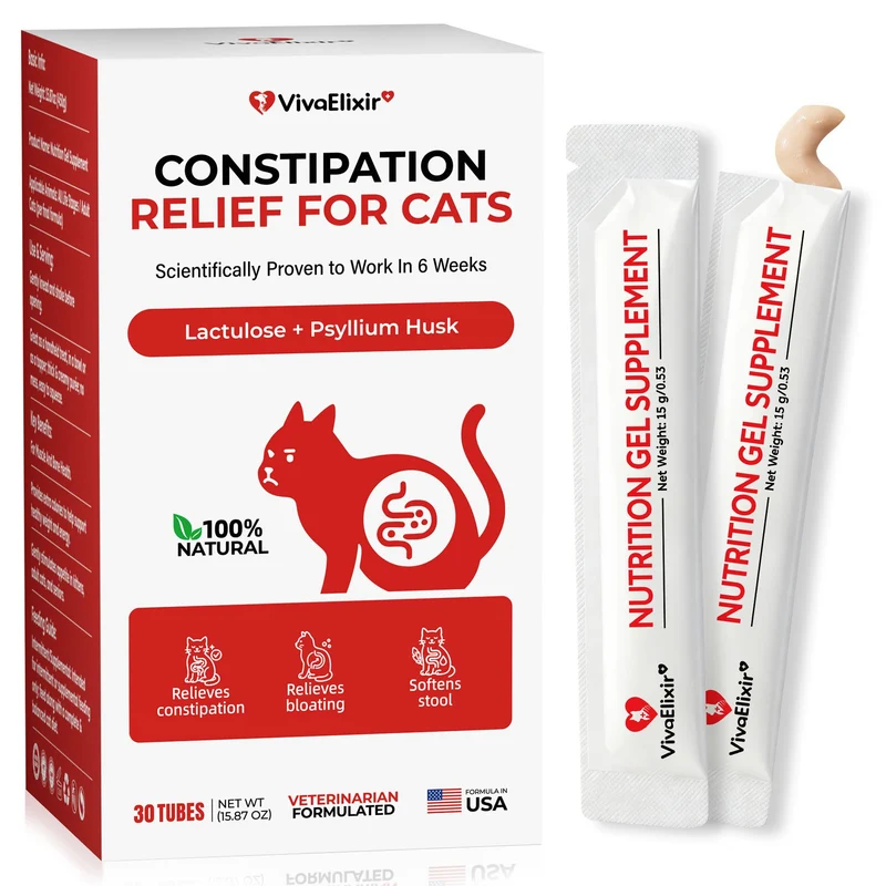 VivaElixir Émollient de selles pour chat – Doux et naturel (12 g x 30 bâtonnets) | Stimule la motilité intestinale et améliore la digestion