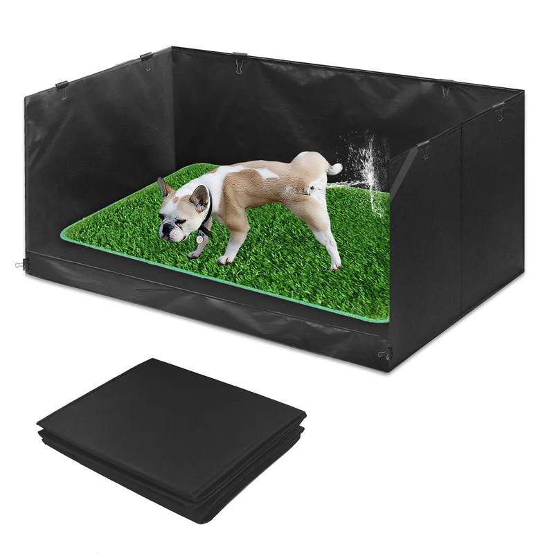 Bhyhok Bac à litière pour chien avec gazon artificiel — Potty intérieur pliable, 60 × 90 cm, hauteur 40 cm, étanche