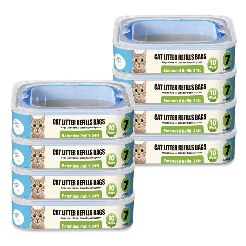 Zippland — Cassettes de recharge litière Genie Litter Standard/Plus/XL, pack de 8