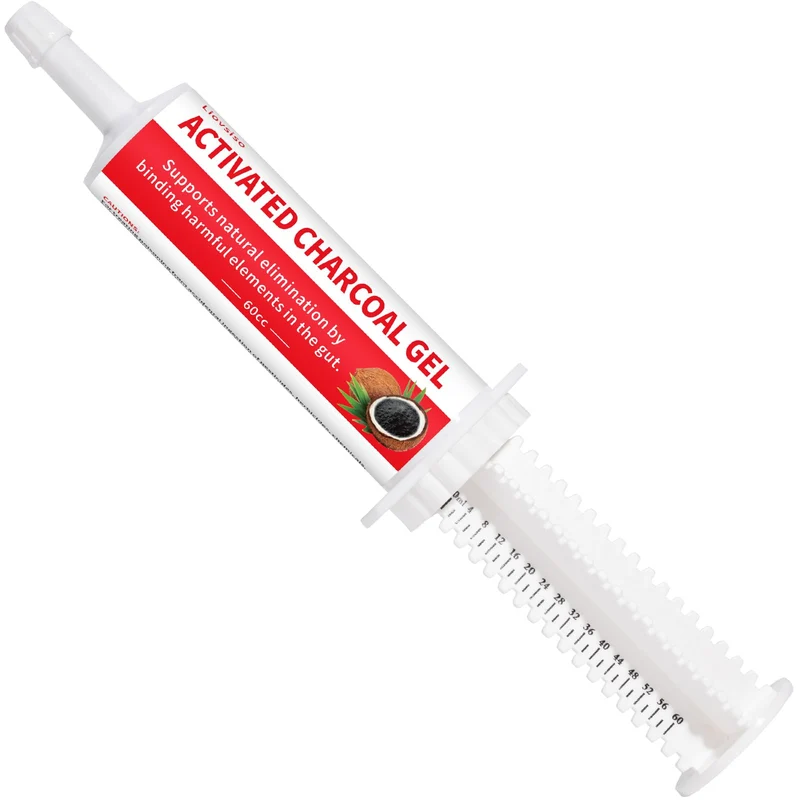 Charbon actif pour chiens (60 ml) – Premier secours et digestion Liovsiso
