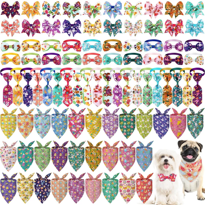 Reginary Ensemble 120 pièces – Bandanas et Accessoires pour Chiens et Chats – Été Coloré