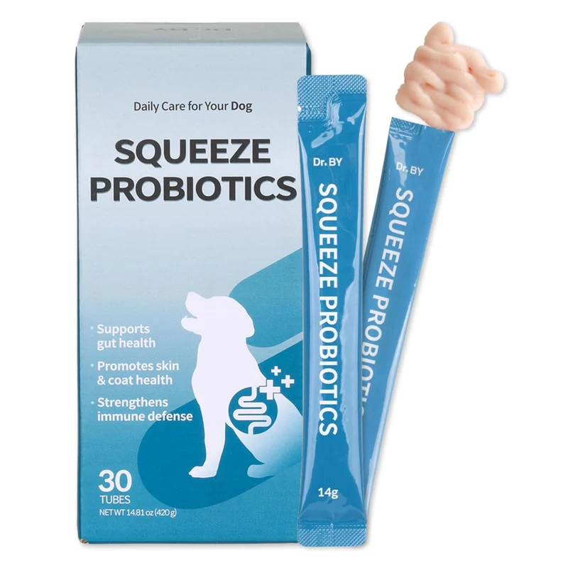 Doctor By Squeeze Probiotiques Chien – Digestion, Immunité et Peau, Pâte à Lécher au Poulet KT-11