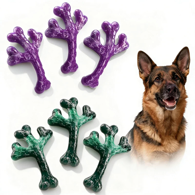 Frienhund lot de 6 XL Cactus – Jouets indestructibles pour grands chiens (20–90 lb) – Os à mâcher saveur boeuf