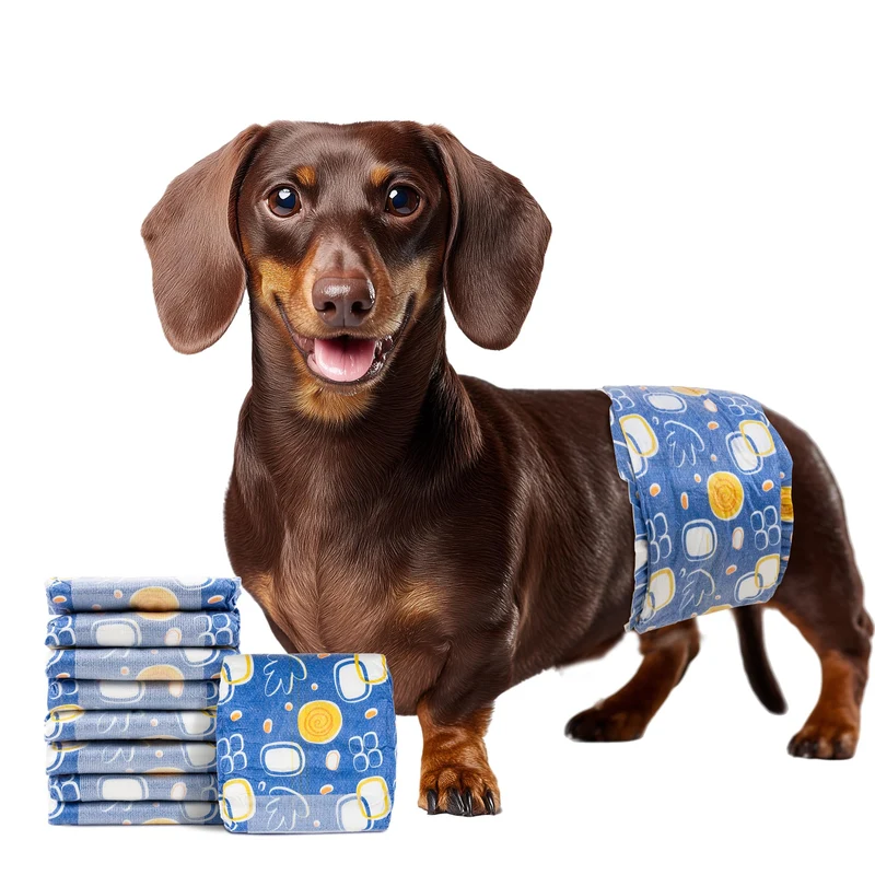 MICOOYO Couches pour Chien Mâle – Couches Jetables avec Indicateur d’Humidité, Absorption Élevée, Anti-Fuite, 50 Unités, Taille S (12–19 pouces)