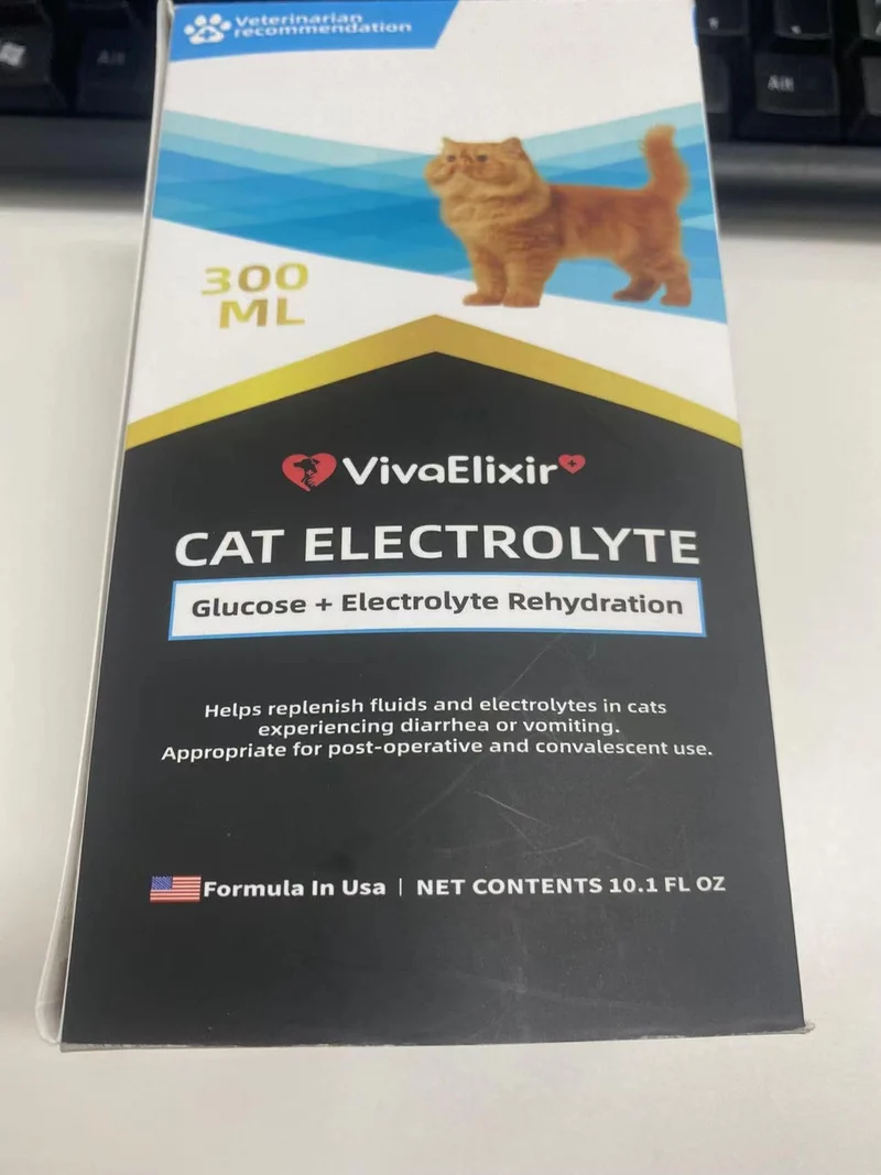 VivaElixir Chat – Électrolytes et Hydratation pour Chats | Soutien post‑op et récupération | Oméga-3, Antioxydants, Prébiotiques | Seringue orale – 300 ml