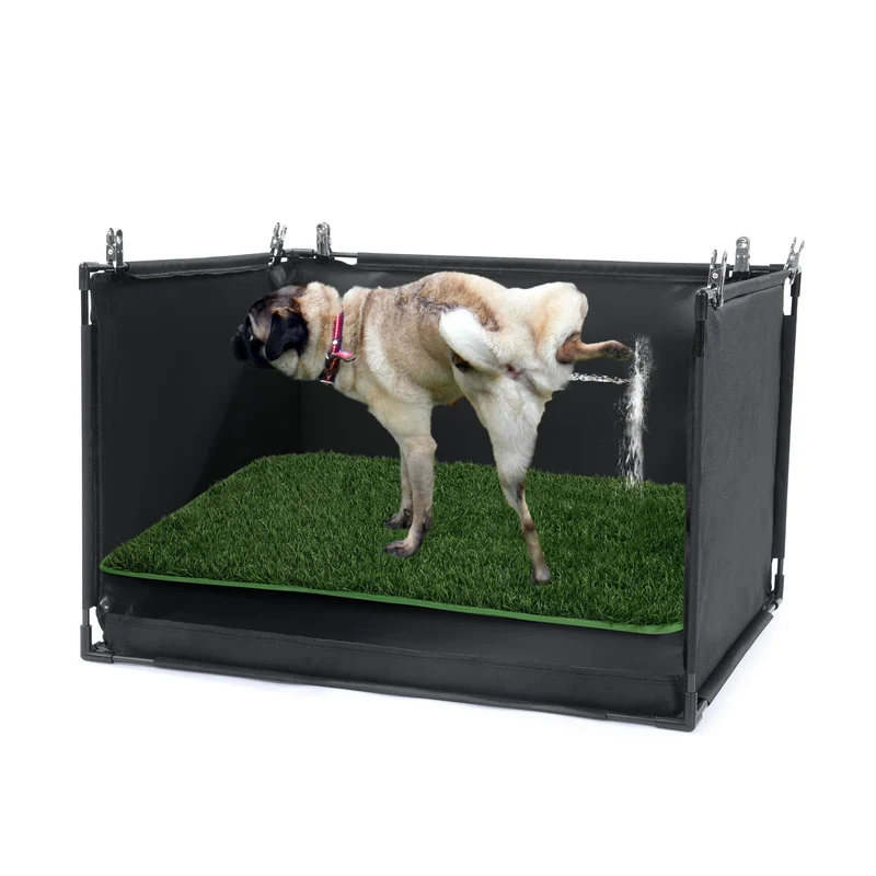 MABOZOO Bac d’Herbe pour Chien — Plateforme pliable 25 x 21 x 15,7 po avec gazon artificiel