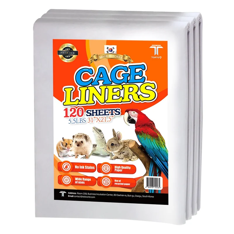 T TORTO9 – Feuilles de protection pour cage d'oiseaux, lot de 120, 31 × 21,5 pouces, papier sans acide et non toxique
