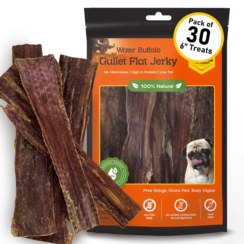 Advance Pet Products – Friandises naturelles goulet de buffle plat pour chiens (6 pouces, 30 pièces) – Digestibles et sans odeur