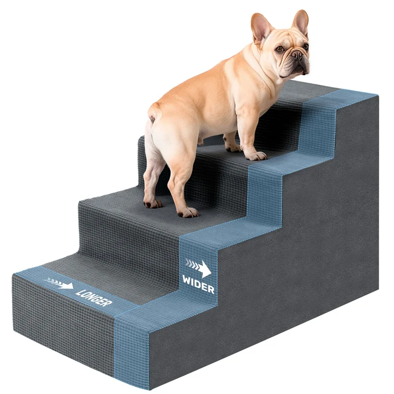 Heeyoo — Escaliers pour chien au lit, 18 po, 4 niveaux, housse lavable et base anti-dérapante