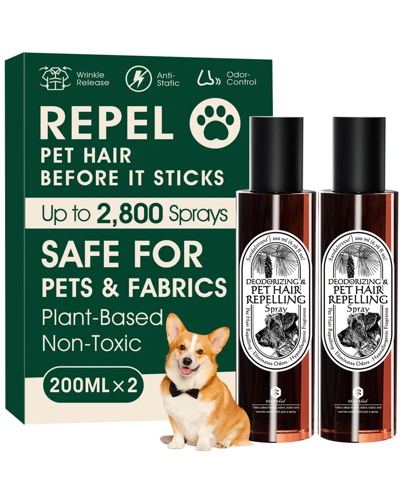 Seedshub Spray 4-en-1 pour Pelage d’Animaux — Enzymes Végétales et Neutralisateur d’Odeurs, Format 2 Packs