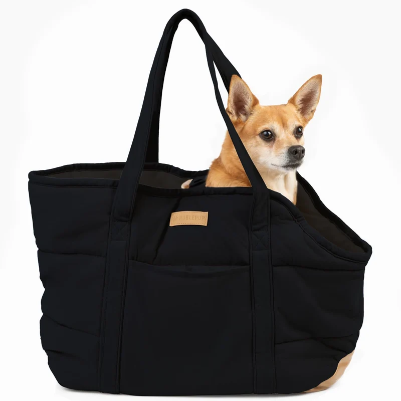 NoblePup Sac de Transport Peluche pour Chien Petit — Confort et Sécurité Noir 2.0