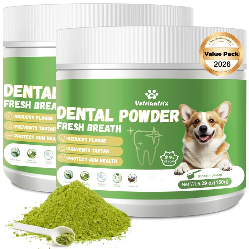 Vetriuntrix Poudre Dentaire pour Chien — Nettoyage en profondeur, Haleine Fraîche, 300 g
