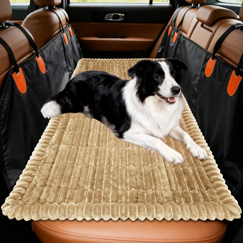tokameiu Housse de siège pour chien – Protège-siège arrière antidérapant, 50x24,6 pouces, Marron
