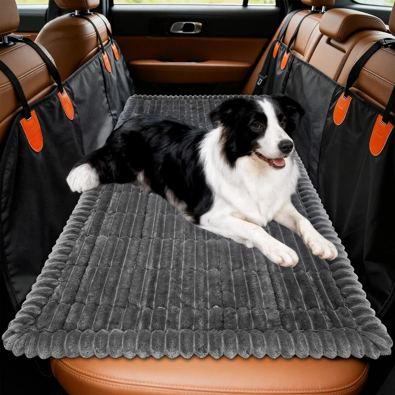 tokameiu Revêtement de siège pour chien – Protection arrière, lit de voiture, antidérapant – Gris 50 x 24,6 pouces