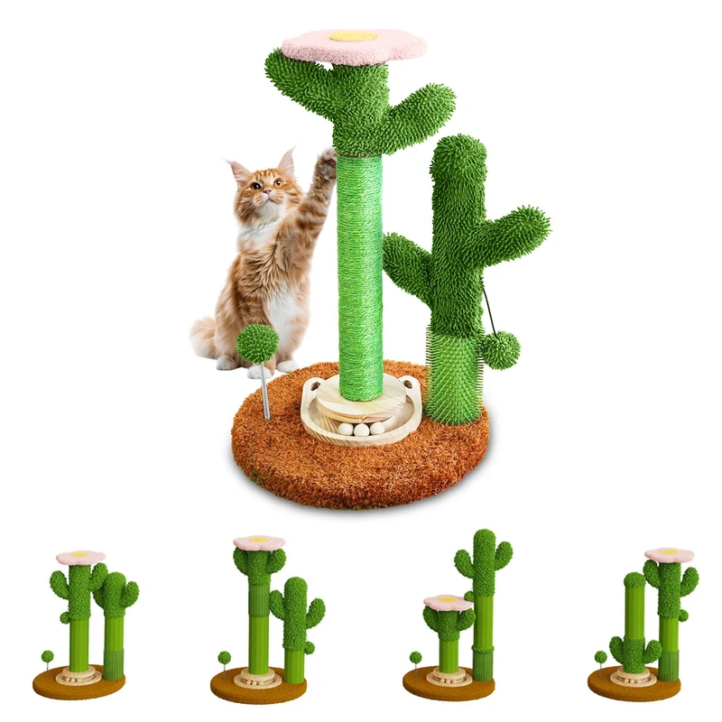 ZLAFM - Tour cactus 42 po à assembler en 9 styles pour chat d'intérieur