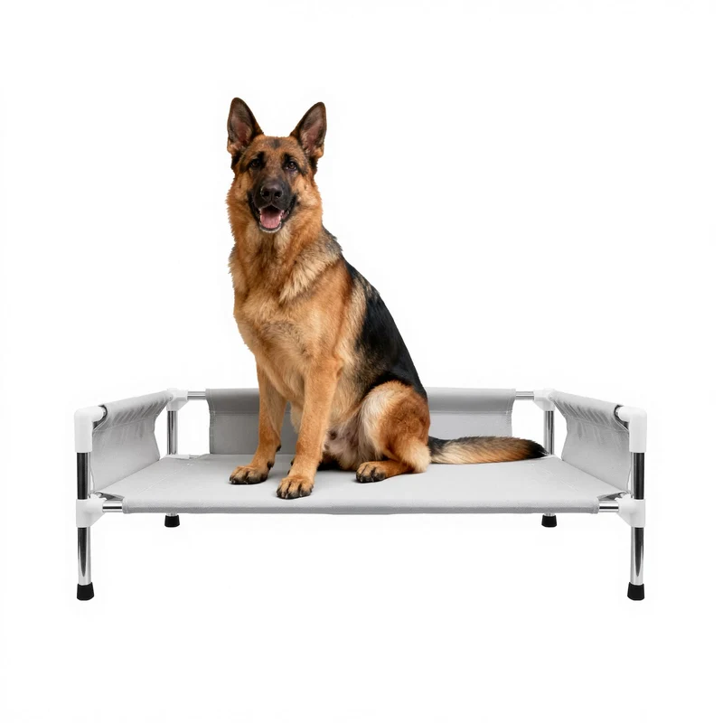 Makerfire lit pour chien surélevé – Canapé pour chien moyen, intérieur/extérieur, 84 cm x 52 cm x 29 cm