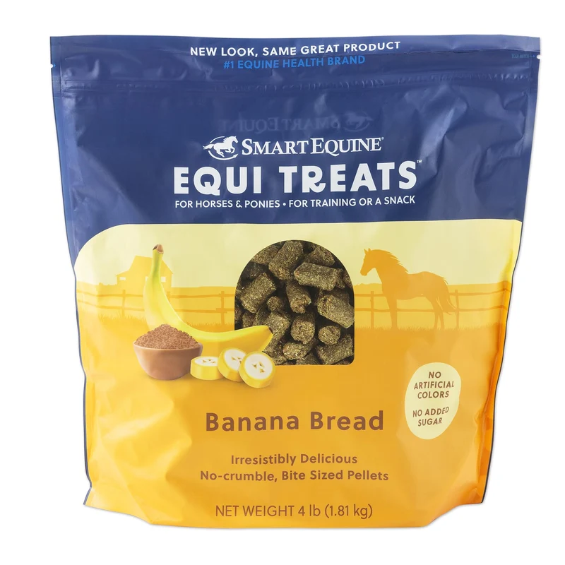SmartEquine Equi Treats – Biscuits Banane Pain pour Chevaux | Fibre Élevée, Faible ESC & Amidon | Sans Sucre Ajouté | 4 livres