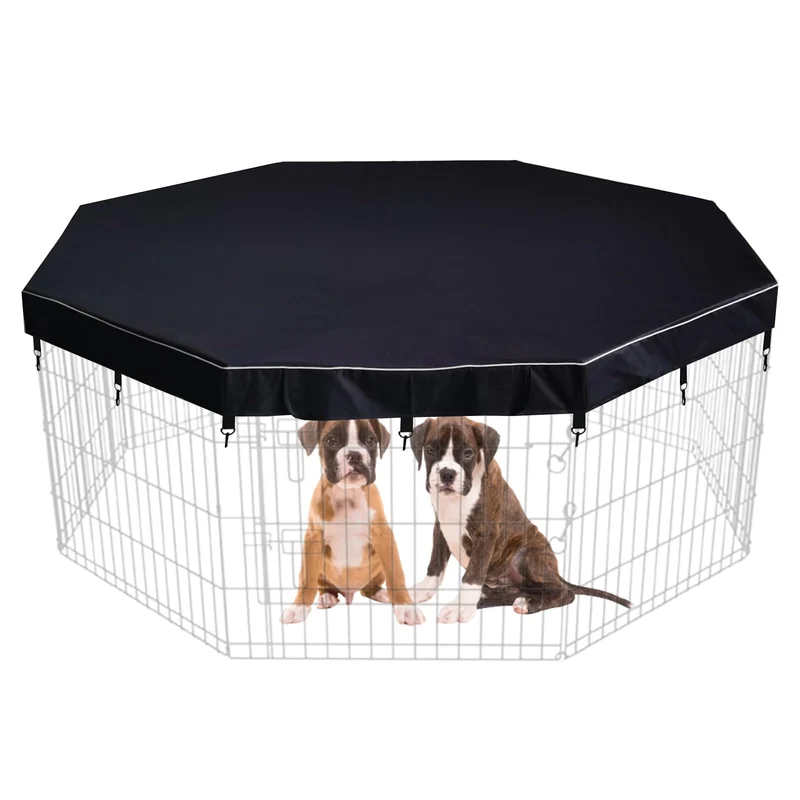 LAOZZ Housse pour parc chien 24 pouces (8 panneaux) – Ombre et protection contre soleil et pluie