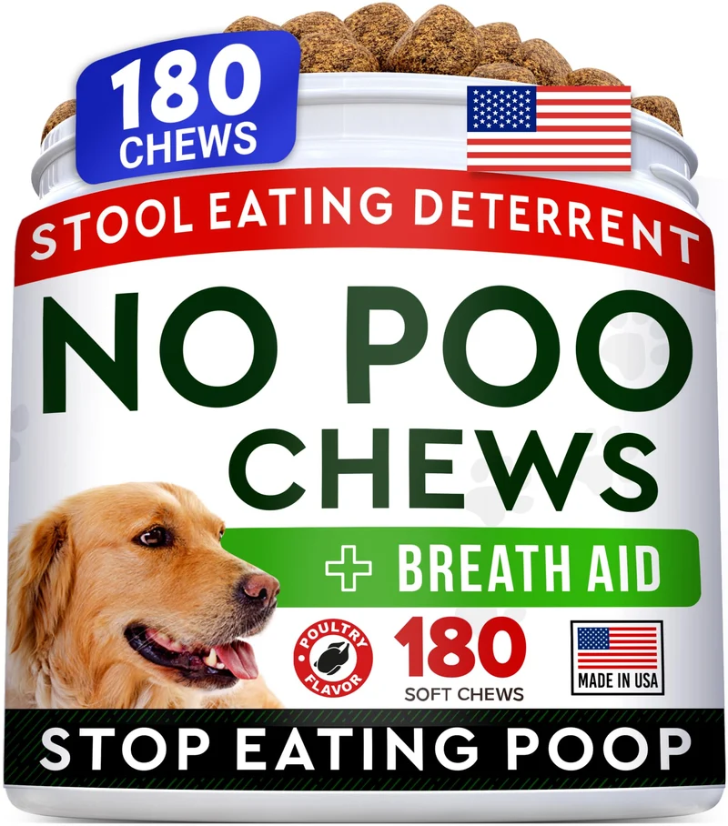 STRELLALAB Friandises anti-selles pour chiens – Dissuasion Coprophagie + Digestion | 180 comprimés poulet