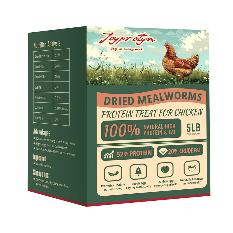 Joyprotyn 5LB Vers Déshydratés Sans OGM – Protéines Élevées pour Poules, Canards, Oiseaux et Reptiles