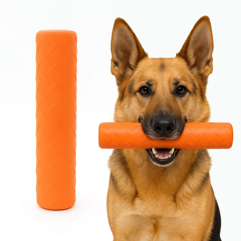 Monster K9 Bâton à Mâcher Indestructible – Remplacement à Vie – Pour Chiens Moyens à Grands – Caoutchouc Naturel Non Toxique – Fabriqué aux États‑Unis – Noyau Solide 23 cm x 5 cm