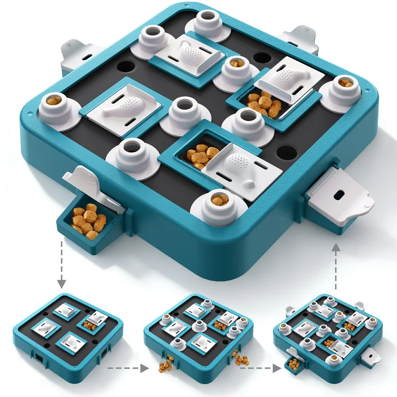Aluckmao — Jeu de Puzzle pour Chien à Niveaux de Difficulté Ajustables, Grand Format (Vert)