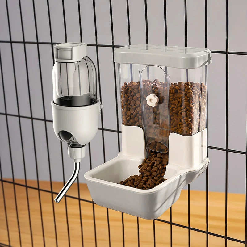 TOKAYIFE Distributeur Automatique Nourriture et Eau pour Petits Animaux (Gris)