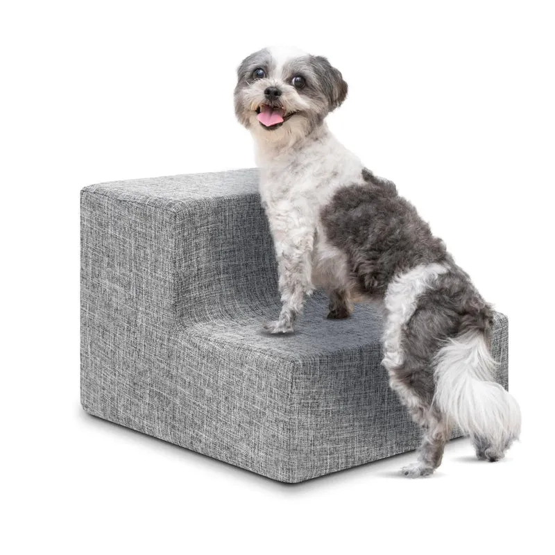 Best Pet Supplies Escaliers Chien 2 Étages – Mousse, Sans Montage, Gris Cendré