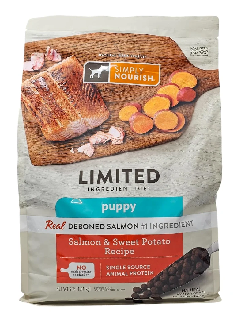SIMPLY NOURISH – Croquettes pour chiots au saumon et patate douce, sac de 1,8 kg