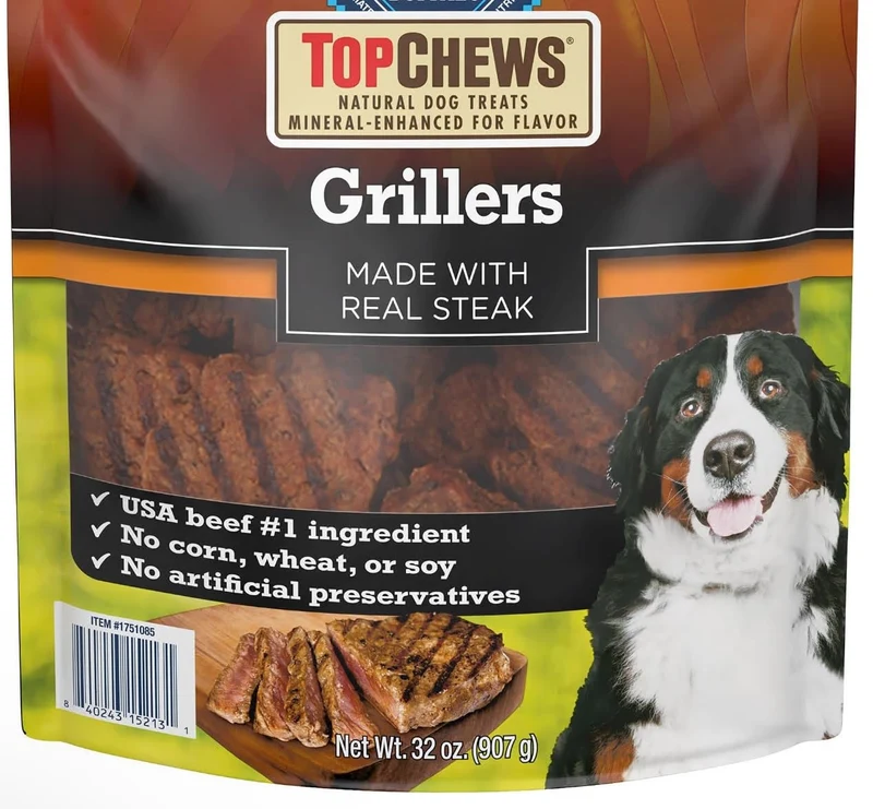 Top-Chews Friandises Naturelles pour Chien – Grillers au Steak Vrai, 907 g (32 oz) | Generic