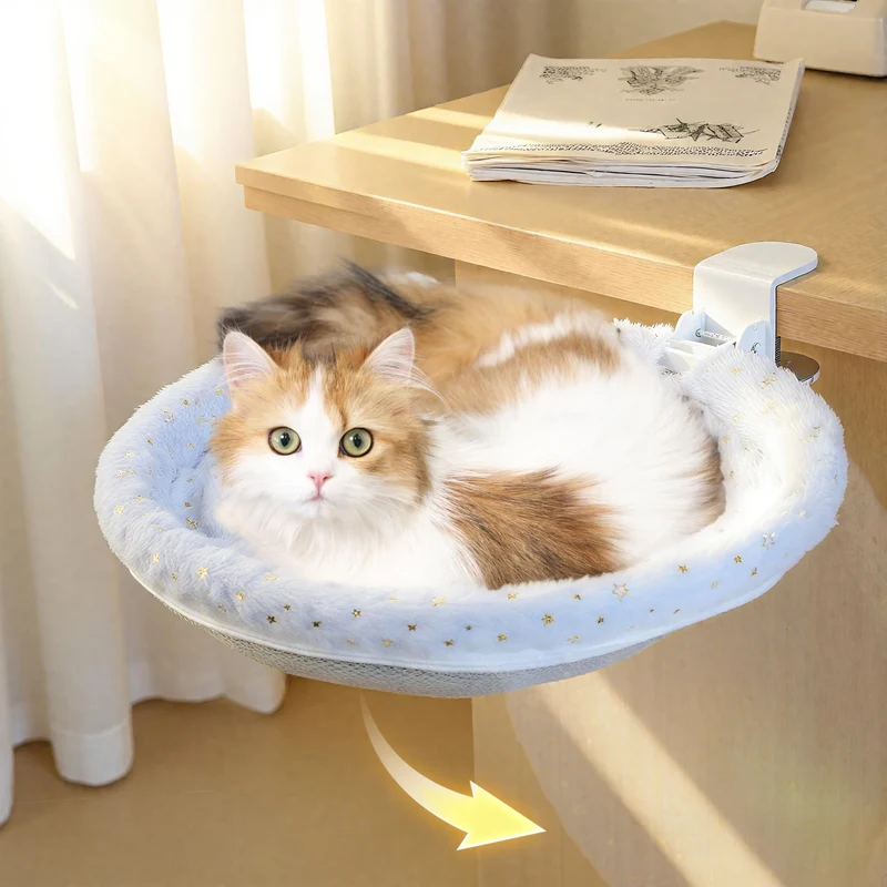 LANERmooos Lit-chat Bureau – Perchoir 360°, Étagère Ajustable Gris