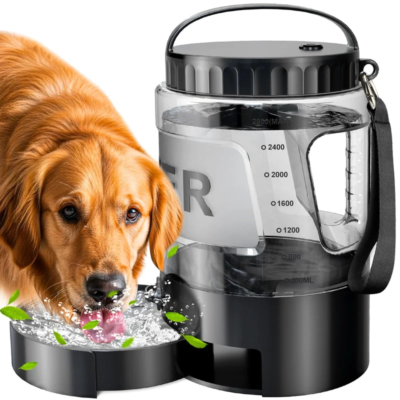 PETNF Bouteille d’eau portable pour chien 95 oz – Distributeur sans fuite, idéal pour l'extérieur et les voyages