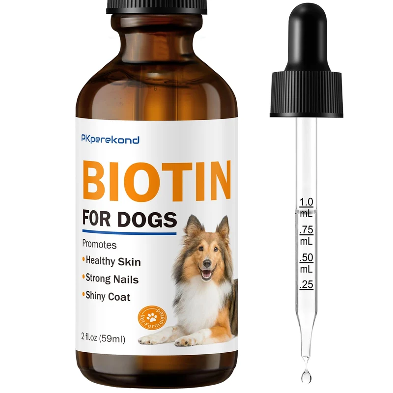 PKperekond Supplément Biotine Liquide pour Chiens – 2000 mcg, Pelage sain et Ongles renforcés, 2 oz