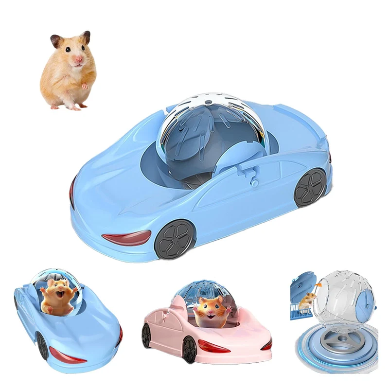Nicerice Voiture de sport pour hamster – Ballon détachable, 3 modes, bleu, 5,7 pouces