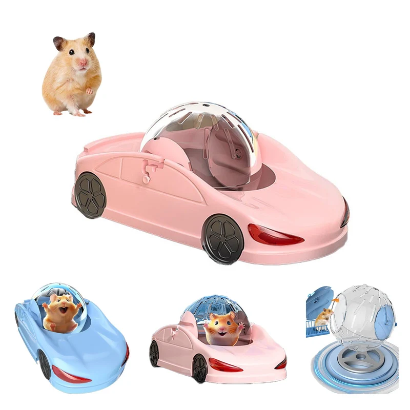 Nicerice Voiture d'Exercice pour Hamster – Balle Transparente Détachable, 3 Modes, Sûre et Respirante (Rose, 14,5 cm)