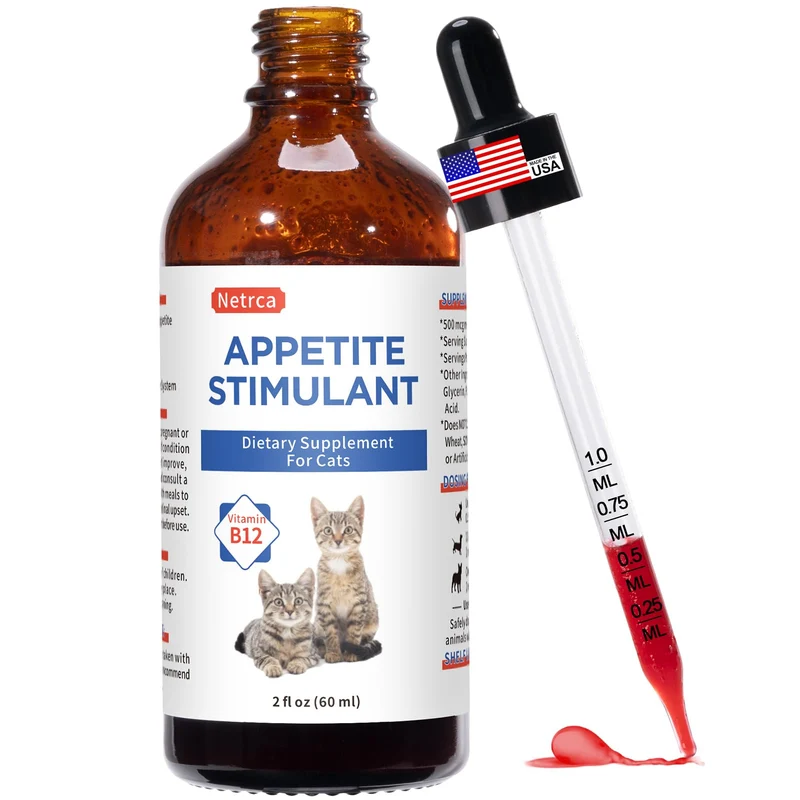 Netrca Stimulant d'appétit pour chat – B12 (méthylcobalamine) liquide 60 ml