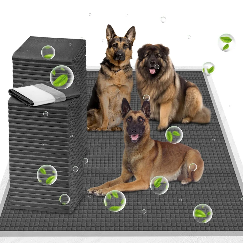 ELEGX Tapis Pipi Charbon XXL 54x37 pouces – 25 pièces, Ultra-Absorbants et Contrôle des Odeurs