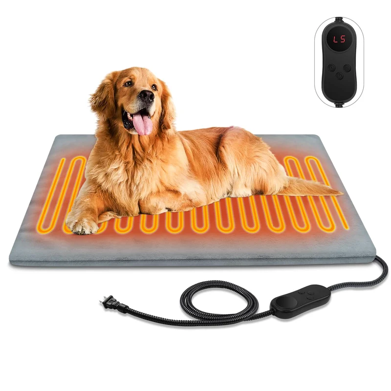 AFDUV Tapis Chauffant Extérieur pour Chiens et Chats – Grand Format 35,4 x 23,6 po, Étanche