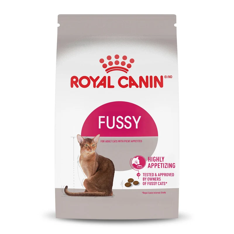ROYAL CANIN Fussy – Croquettes sèches pour chats adultes, riches en protéines et volaille, soutien poids sain et santé urinaire, sac 3,2 kg