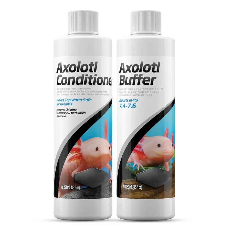 Trinity Treats Axolotl Care Kit – Conditionneur Axolotl 250 ml & Tampon pH 250 ml + Chiffon microfibre