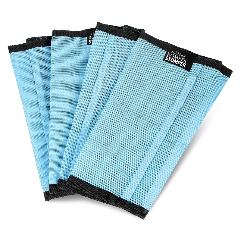Jeffers Romper Stomper Fly Boots pour Chevaux – Bottes anti-mouches en mesh respirant, lot de 4, bleu clair, taille Moyenne