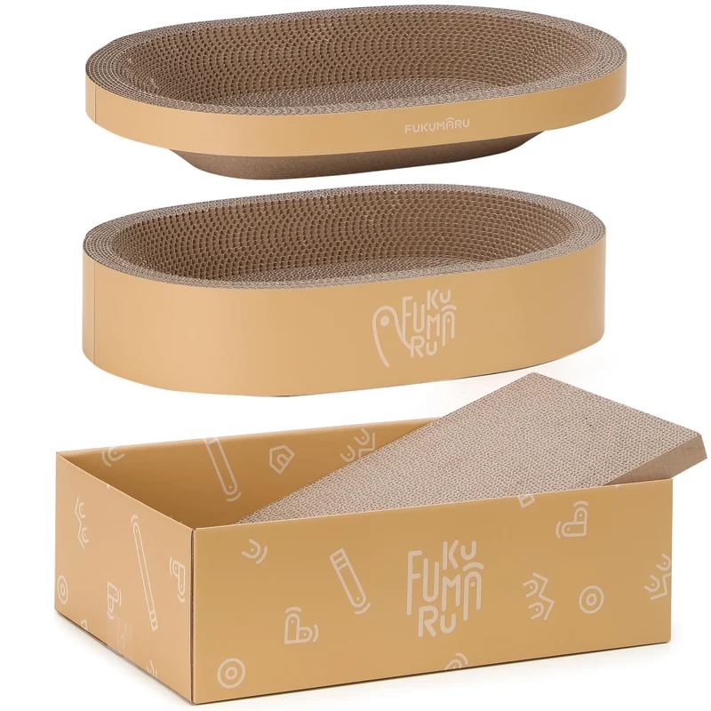 FUKUMARU 3PCS Grattoir Carton pour Chats – Boîte, Nids et Protège-Meubles