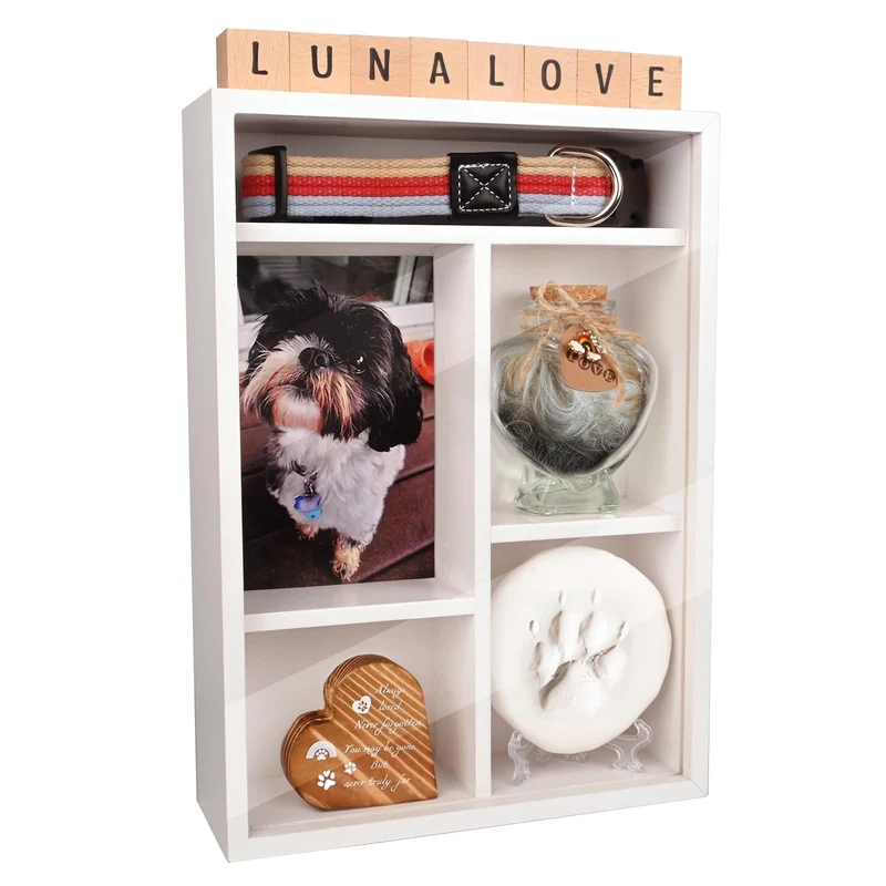 Yongvelin Coffret Mémoire Animaux – Cadre Ombre avec Étagères et Accessoires