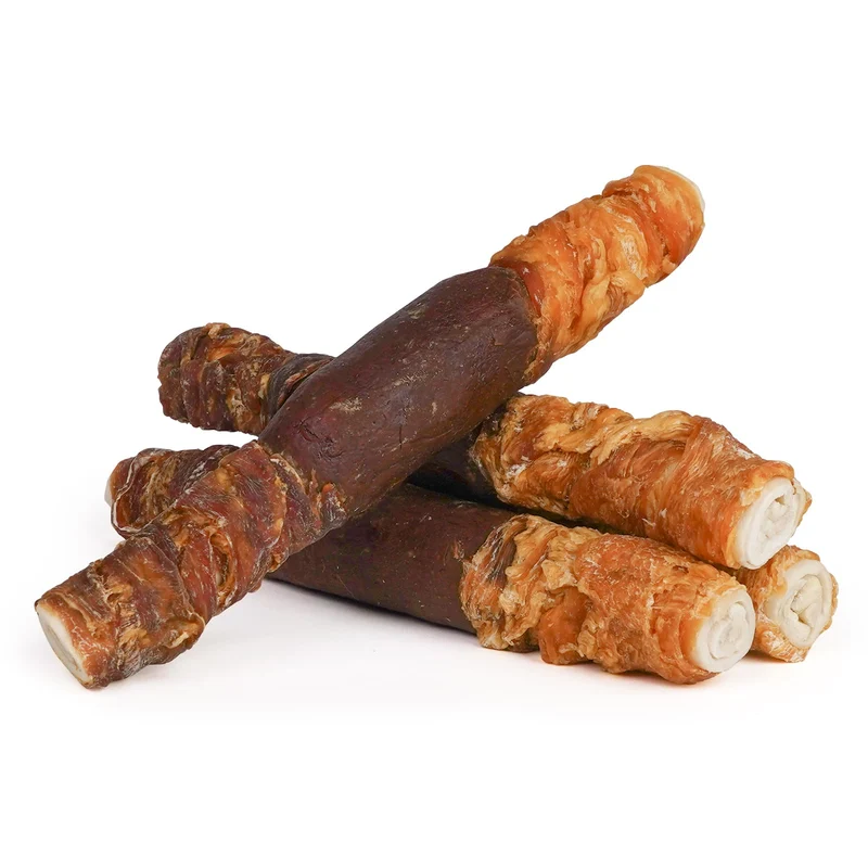 MON2SUN Rouleaux Rawhide Triple Saveurs 9 pouces – Pour Chiens Moyens et Grands – 4 Pièces (22,2 oz)