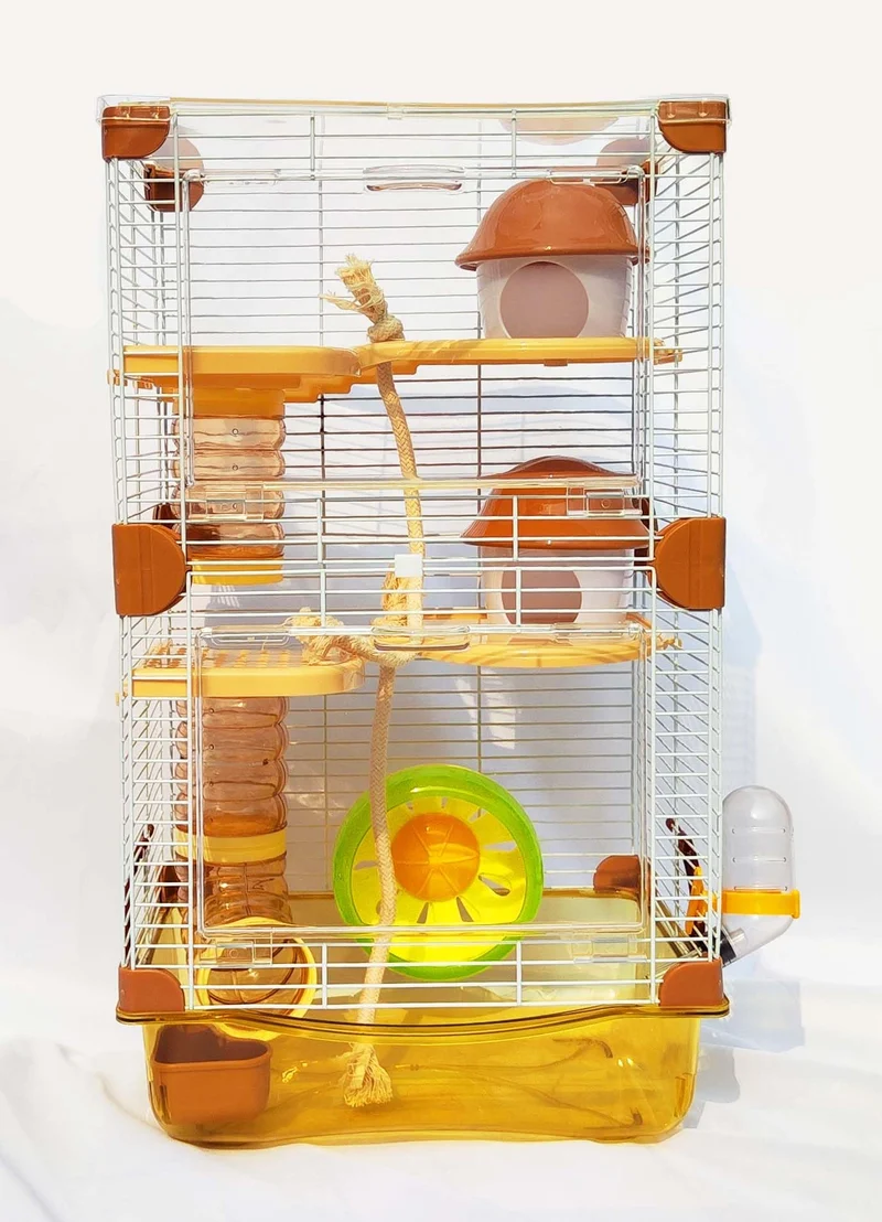 PETZHUBO Cage Hamster Mini à 3 Niveaux — Cage Transparente 10,6×8,1×18,3 pouces
