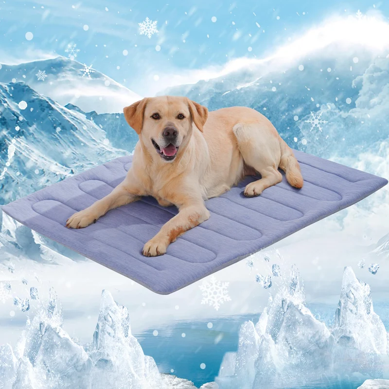 MARUNDA Tapis Refroidissant pour Chien – Pas besoin de congeler, lavable en machine (Bleu, 36 x 24 pouces – Grand)