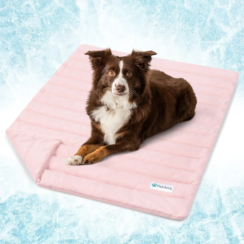PetAmi Tapis Refroidissant pour Chien et Tapis de Couchage Premium – 29×40 pouces – Rose